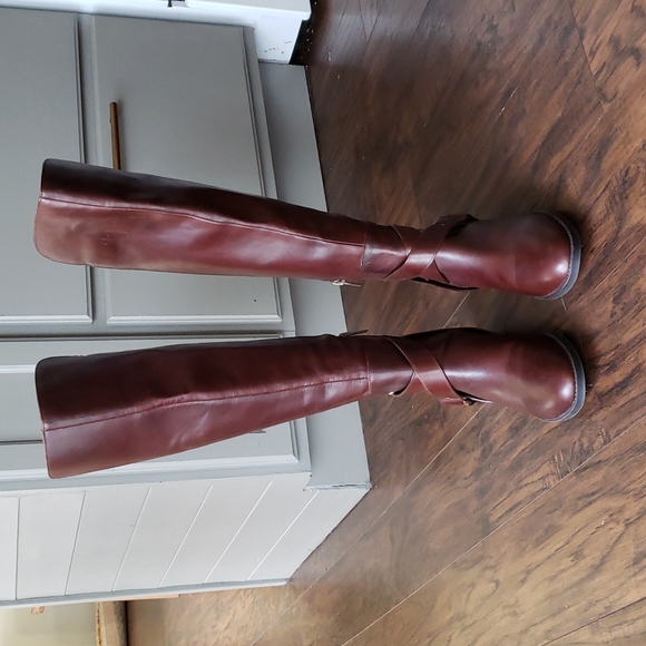 Vince Camuto Shoes | New Vince Camuto Preshent Brown Leather Over The Knee Riding Boot Sz 7 | Color: Brown | Size: 7 | Factfairytale's Closet